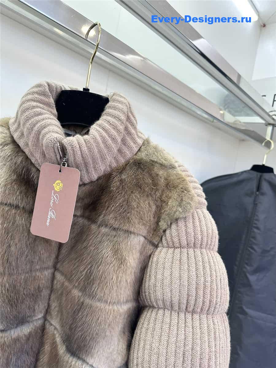 L0r0 P1ana cashmere knitted goose down jacket