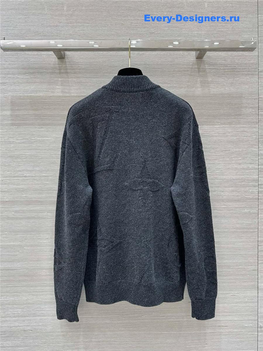 LV Monogram Jacquard Half Zip Sweater