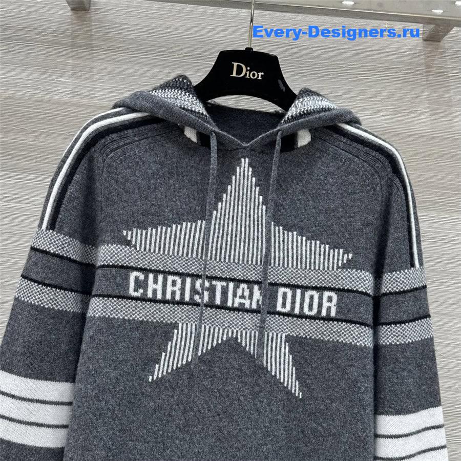 D10ralps three-quarter sleeve hooded sweater in grey