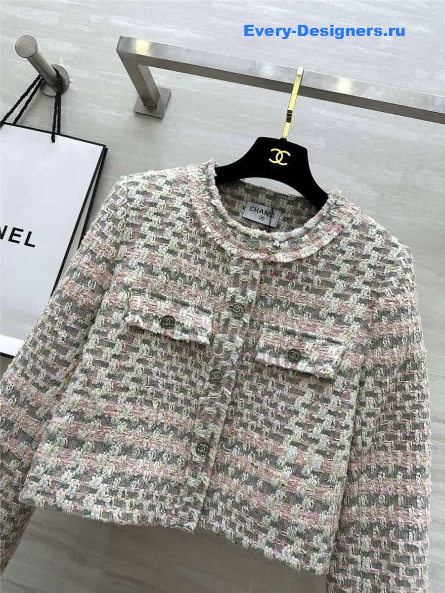 CC woven soft tweed jacket