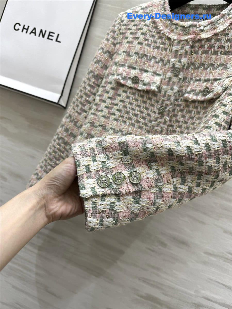 CC woven soft tweed jacket