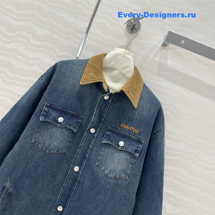 M1um1u denim jacket cotton coat