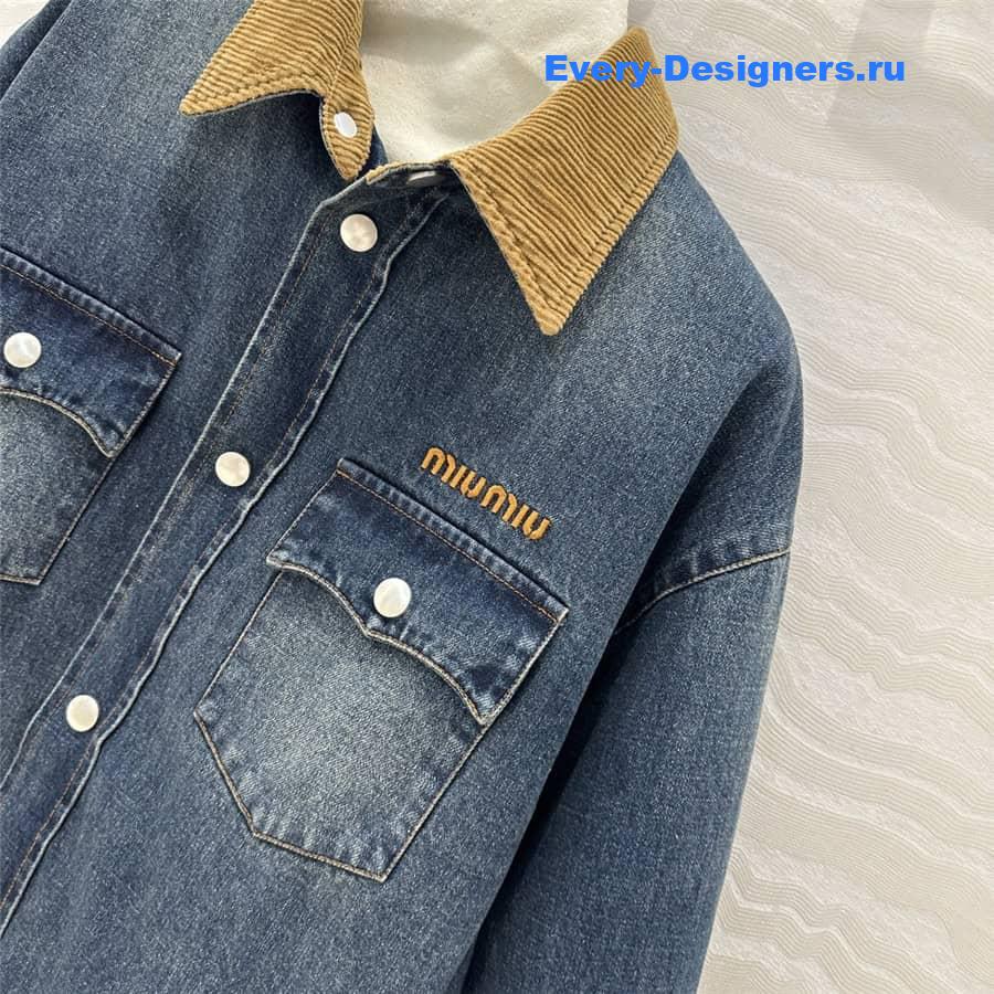 M1um1u denim jacket cotton coat