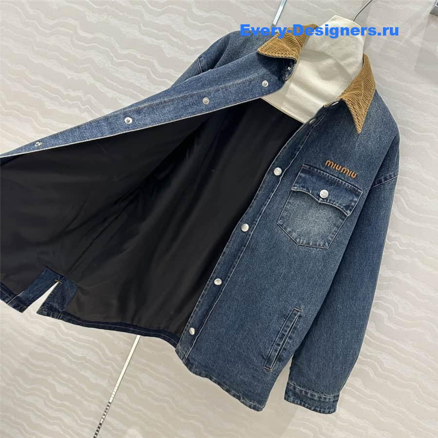 M1um1u denim jacket cotton coat
