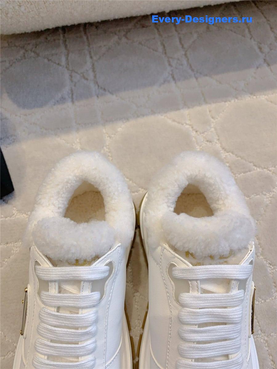 Pra*a triangle logo lace-in sneakers white