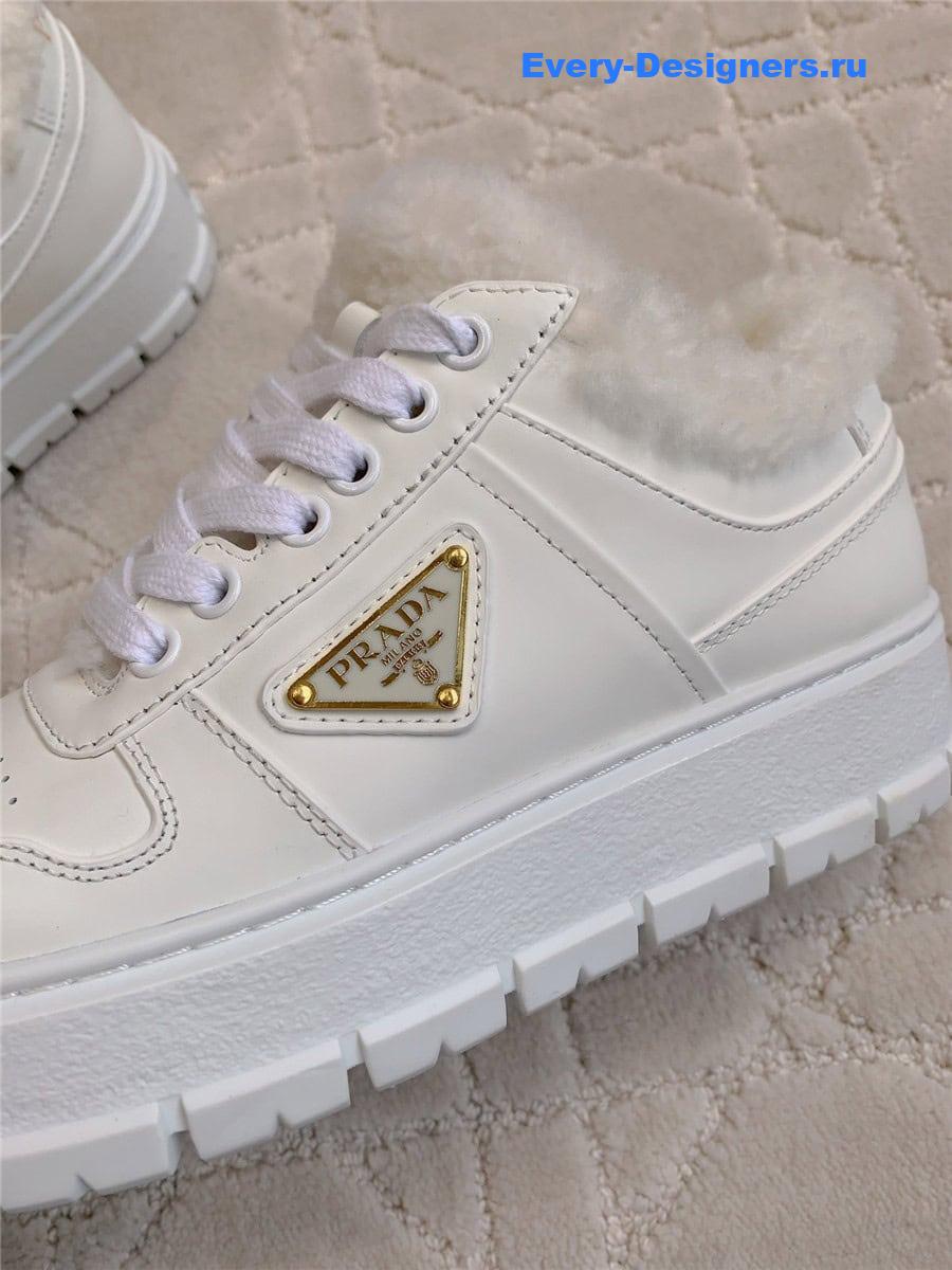 Pra*a triangle logo plaque lace-up sneakers