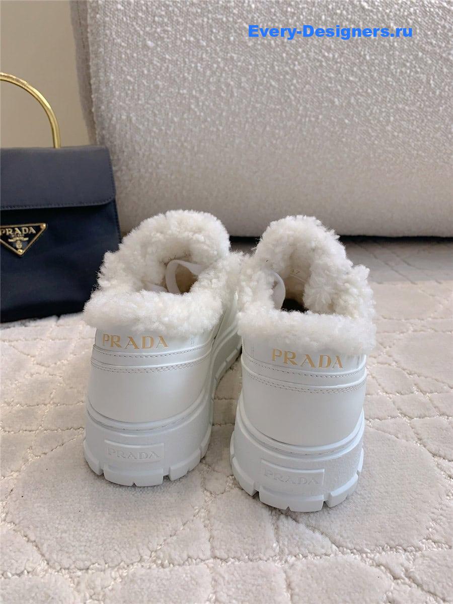 Pra*a triangle logo plaque lace-up sneakers