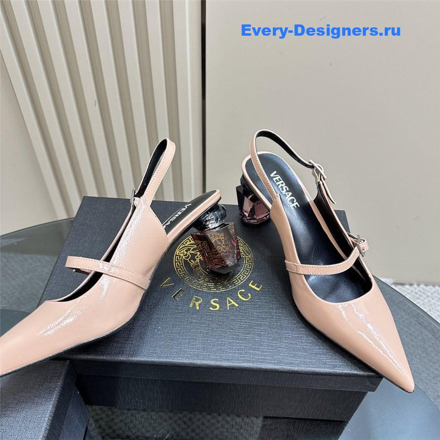 Versace Perfume Heels Nude Slingbacks