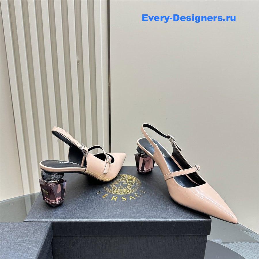 Versace Perfume Heels Nude Slingbacks