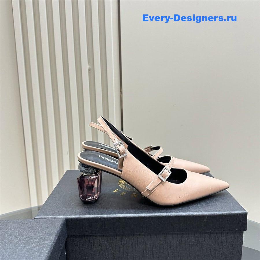 Versace Perfume Heels Nude Slingbacks