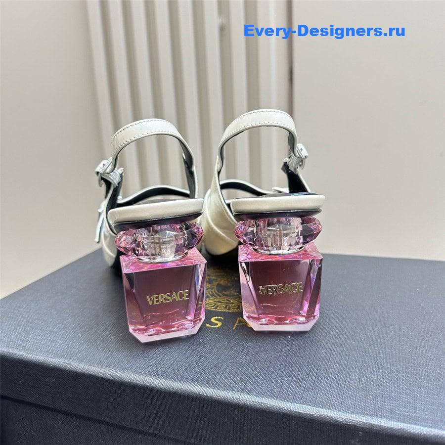 Versace Perfume Heels White Slingbacks