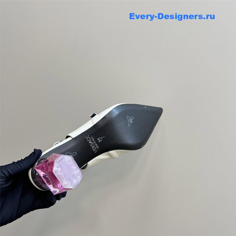 Versace Perfume Heels White Slingbacks