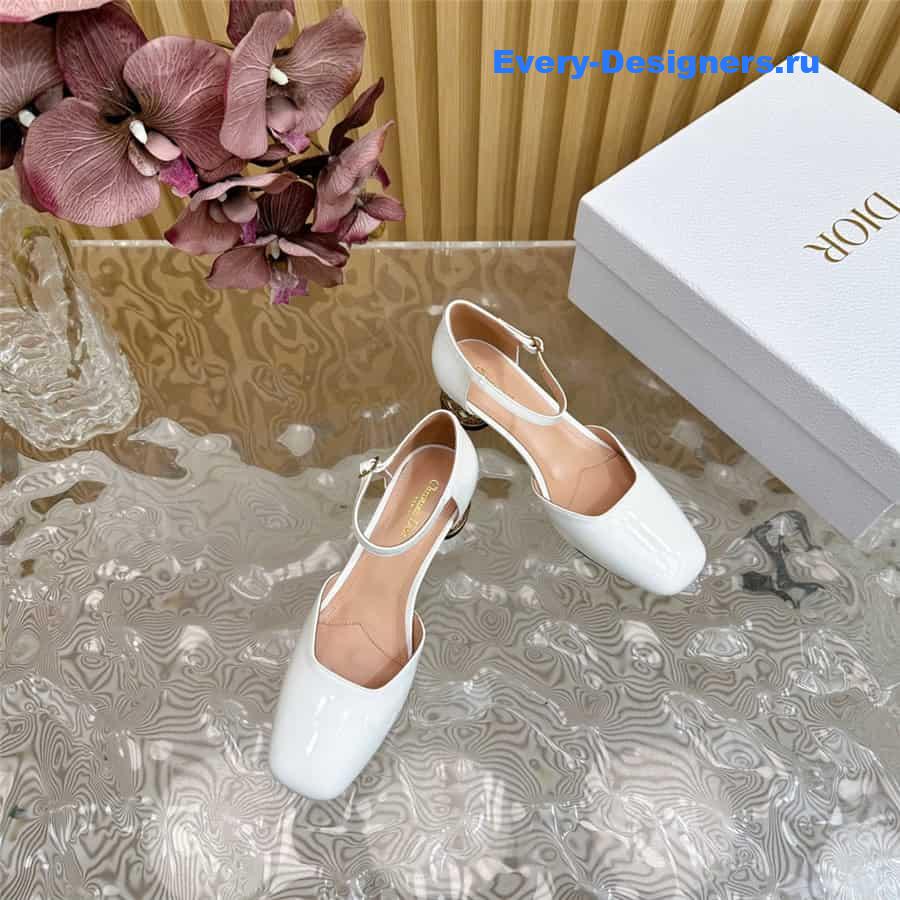 jolie D10r white patent calfskin pumps