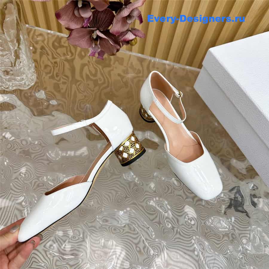 jolie D10r white patent calfskin pumps