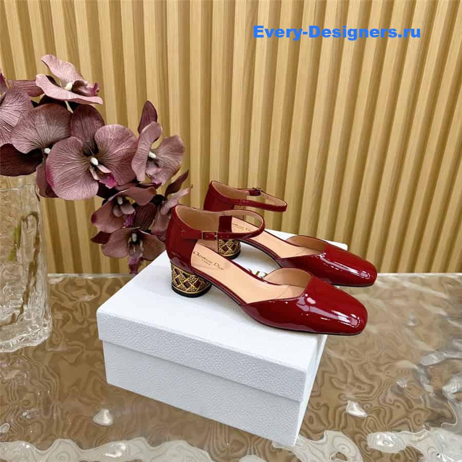 jolie D10r red patent calfskin pumps