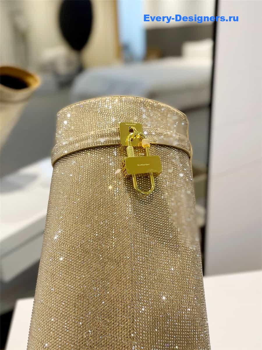 Givenchy Shark Lock Boots in Satin with Strass