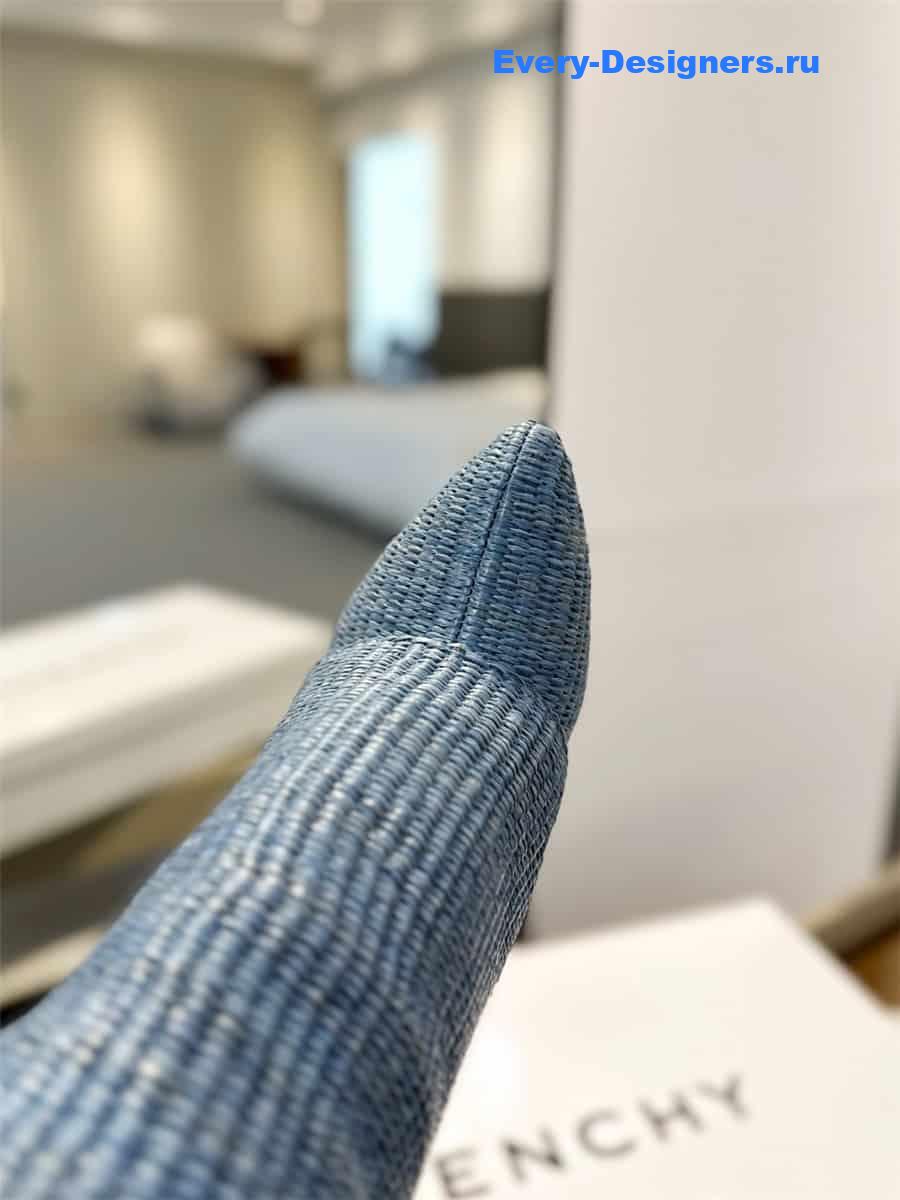 Givenchy Shark Lock Raffia Knee-High Boots