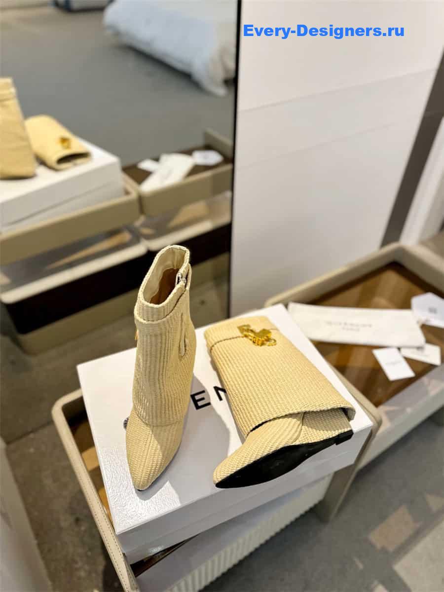 Givenchy Shark Lock Ankle Boots in Raffia