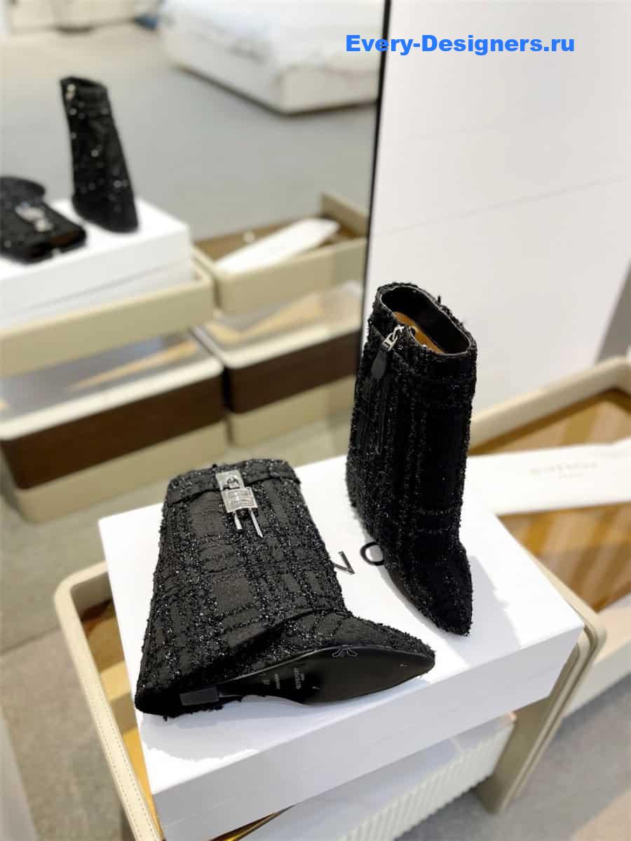 Givenchy Shark Lock Tweed Ankle Boots