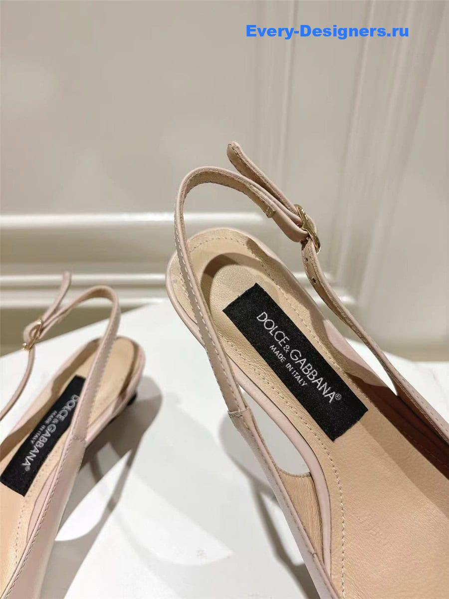 Dolce & Gabbana Light Pink Pointed Toe Slingback Heels