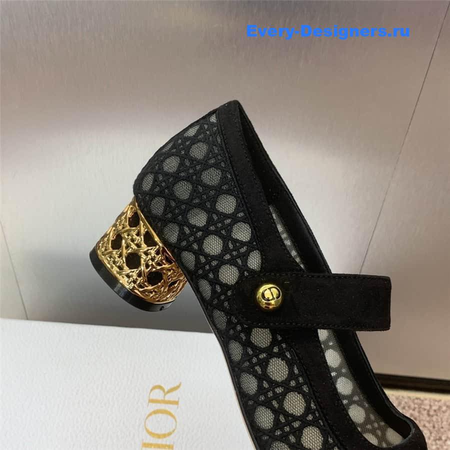 D10r mary jane black transparent mesh pumps