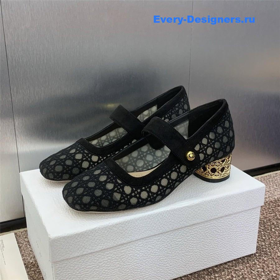 D10r mary jane black transparent mesh pumps