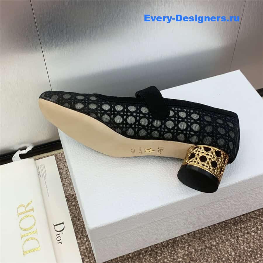 D10r mary jane black transparent mesh pumps