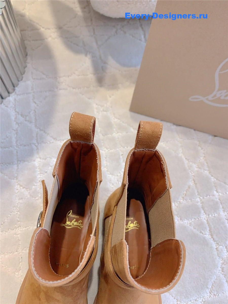 Chr1st1an louboutin brown chelsea suede ankle boots