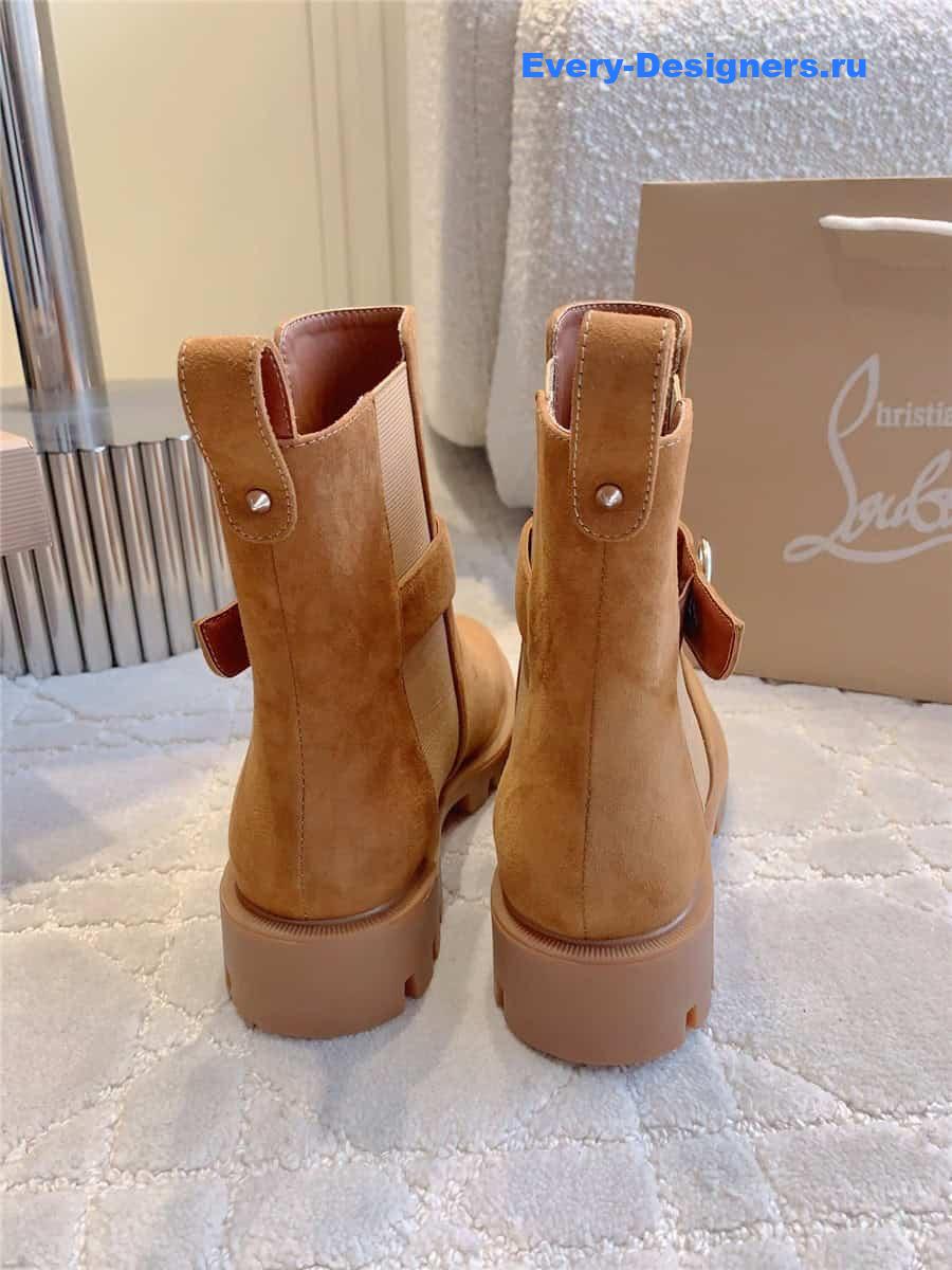 Chr1st1an louboutin brown chelsea suede ankle boots