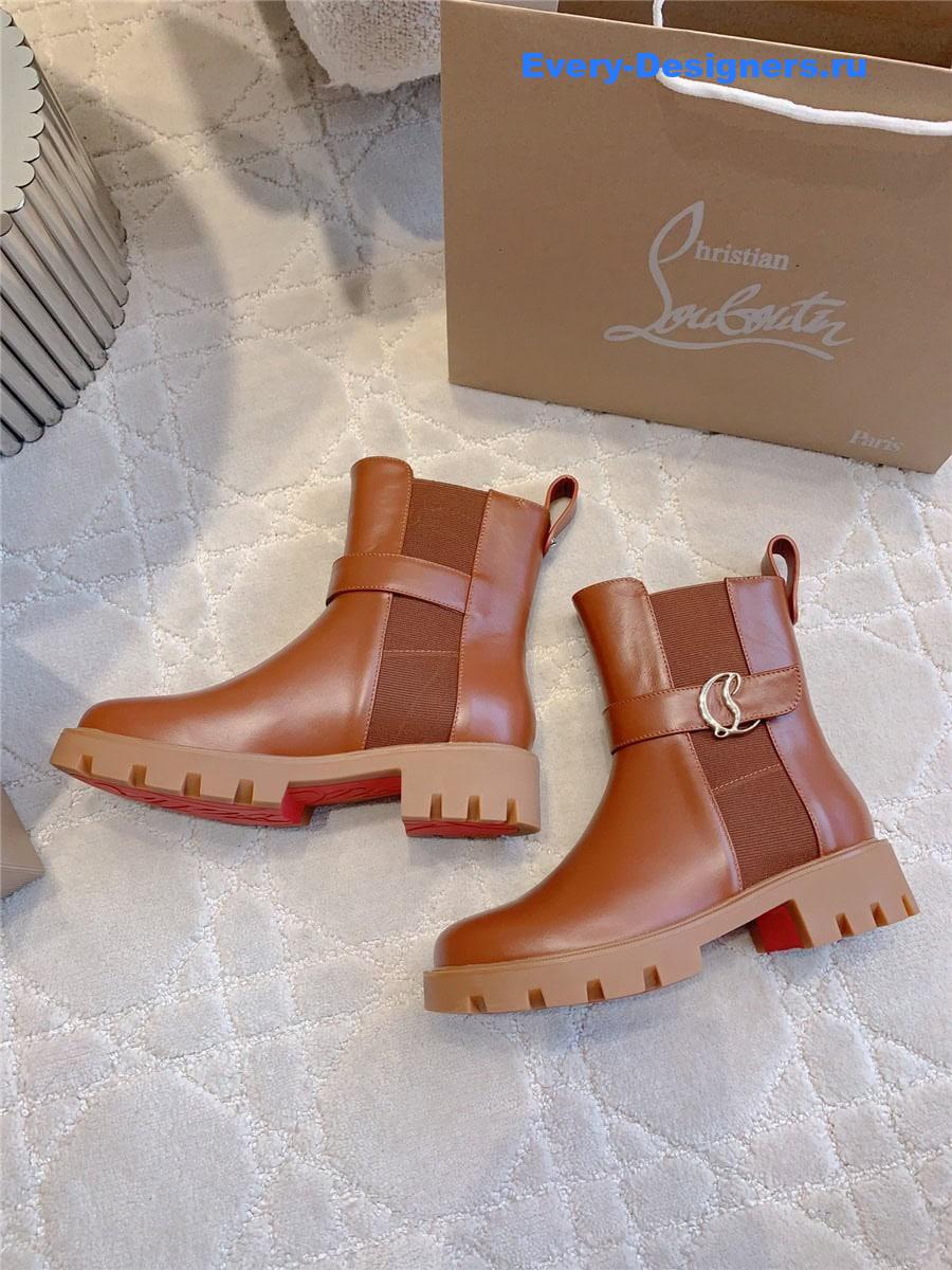 Chr1st1an louboutin brown chelsea boots