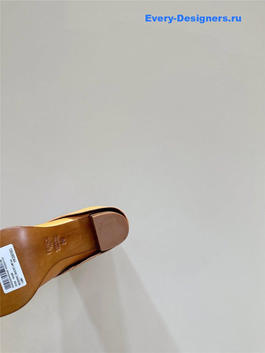 F**di brown leather high-heeled boots