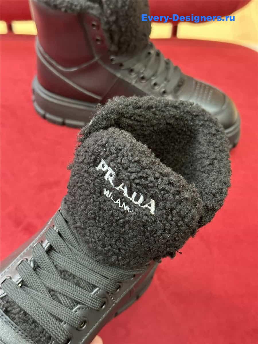 Pra*a triangle-logo high-top leather sneakers