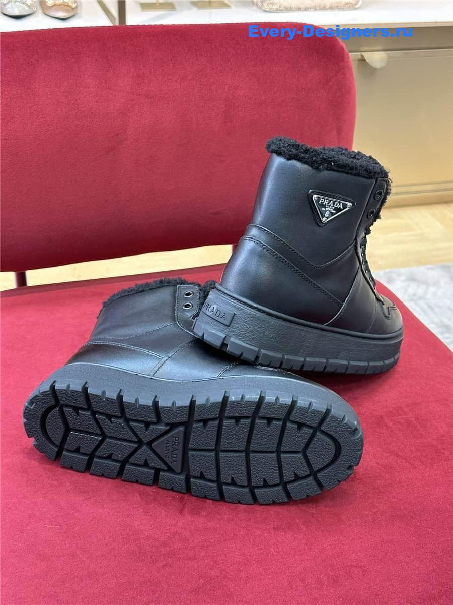 Pra*a triangle-logo high-top leather sneakers