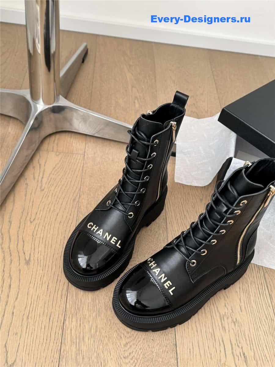 Ch**el black platform high top boots