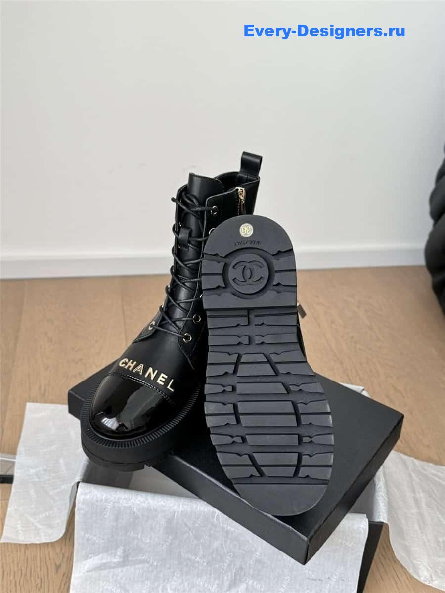 Ch**el black platform high top boots