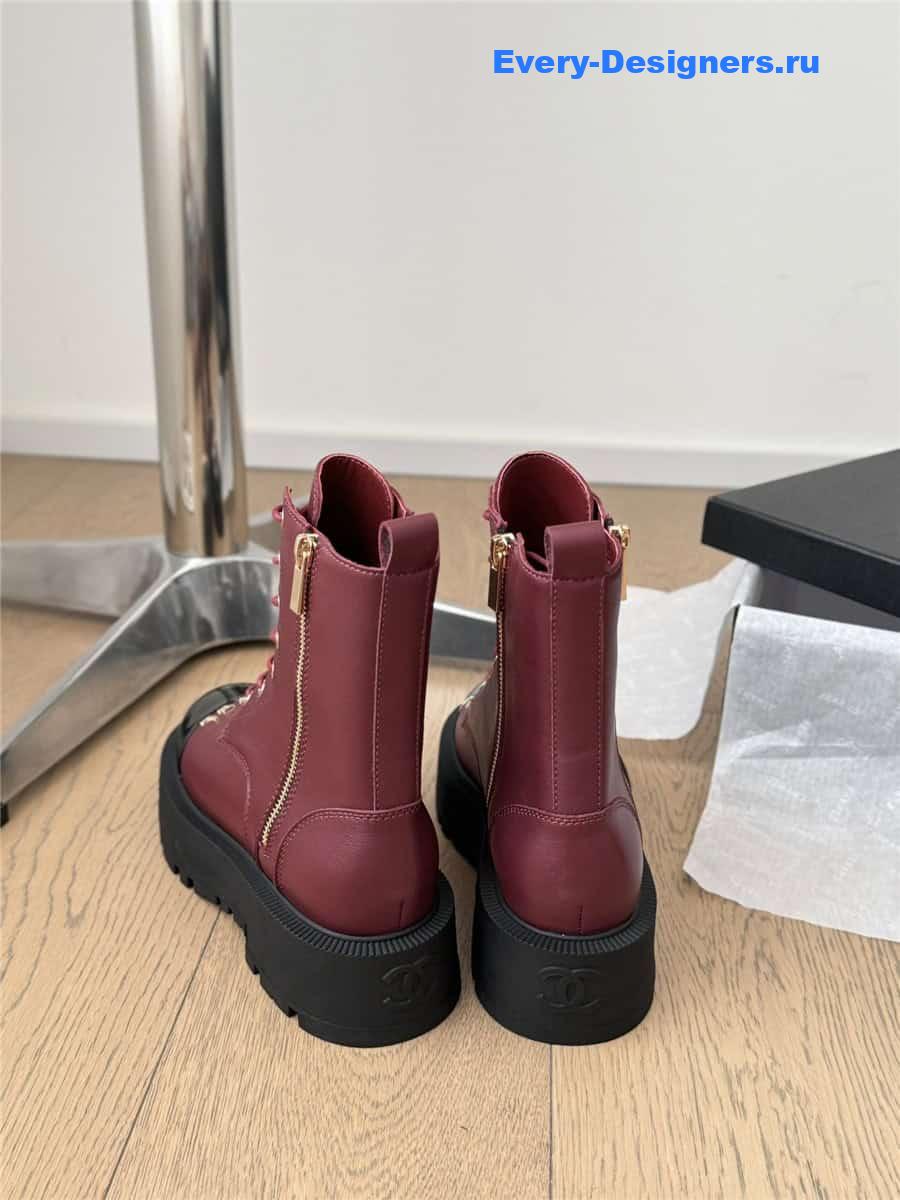 Ch**el platform high top ankle boots