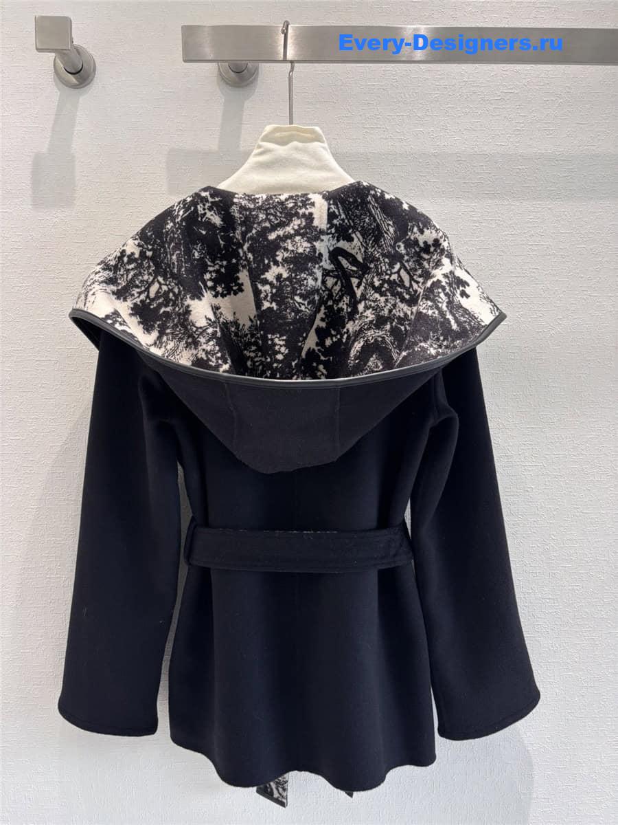 D10r hooded short wool coat