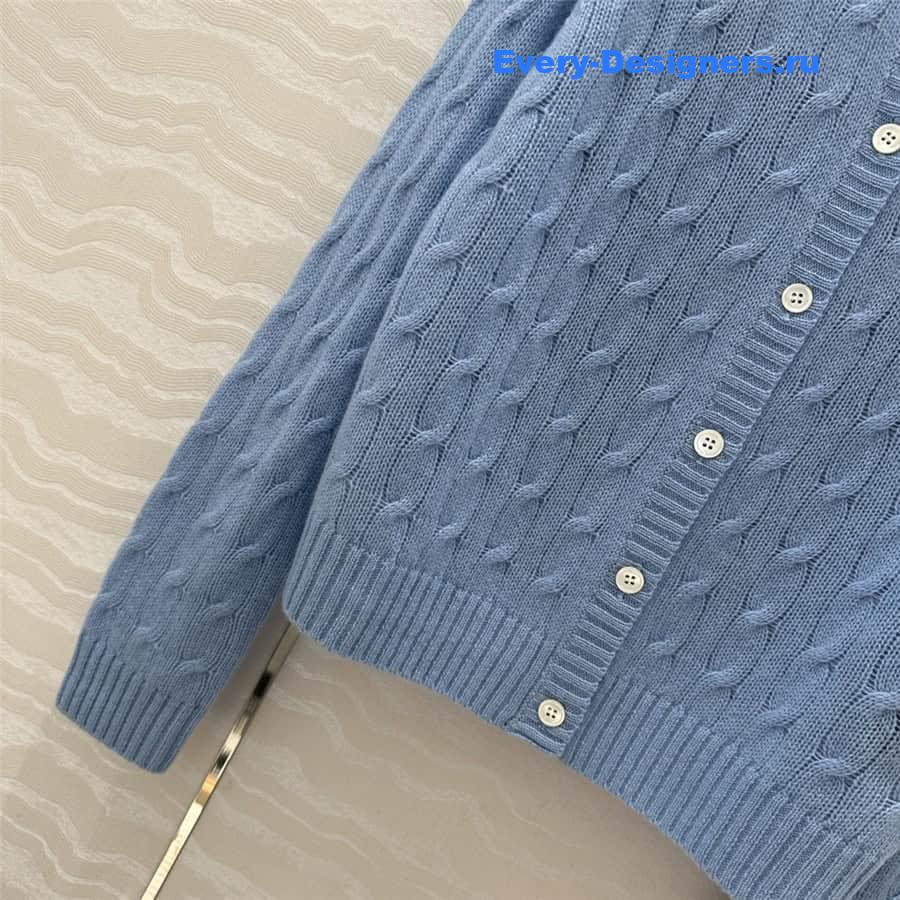Pra*a baby blue round neck cardigan