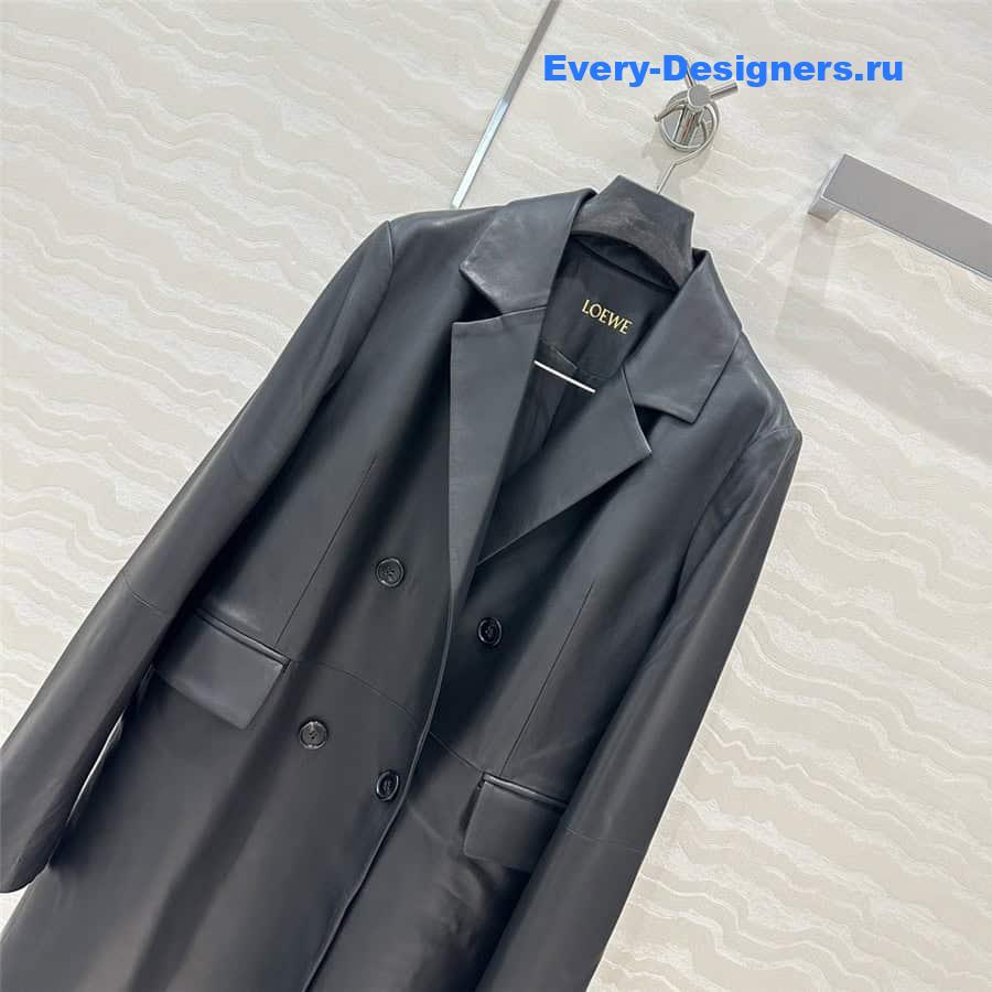 L0ew* western collar long coat