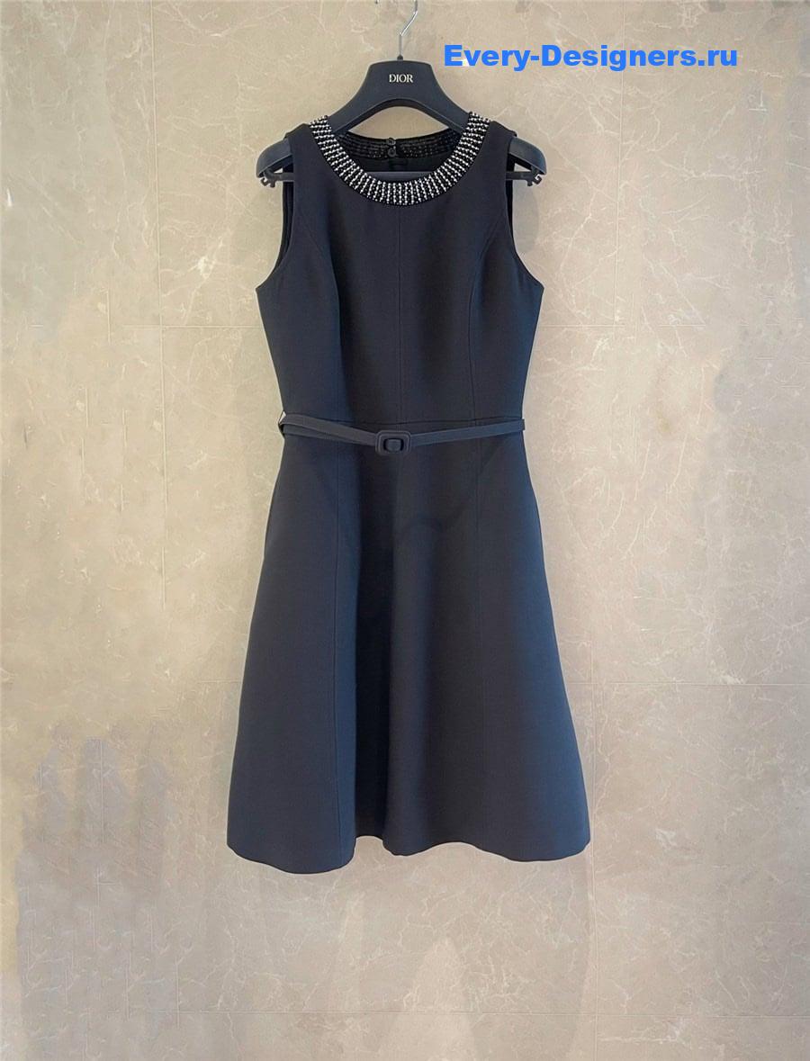 D10r silk wool hand-beaded dress