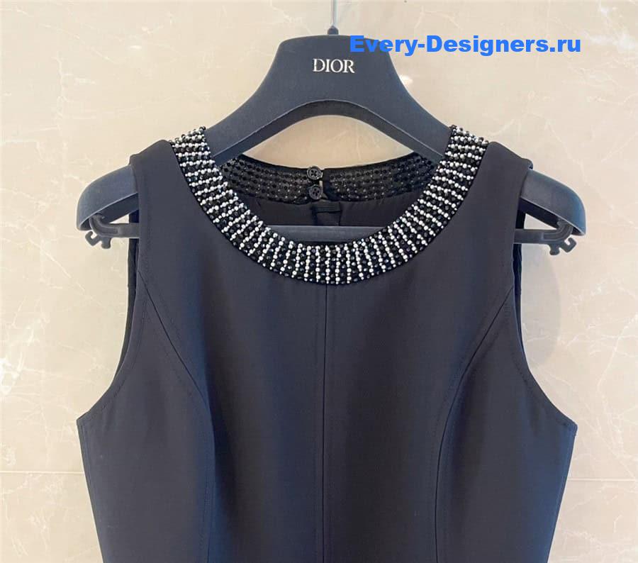 D10r silk wool hand-beaded dress