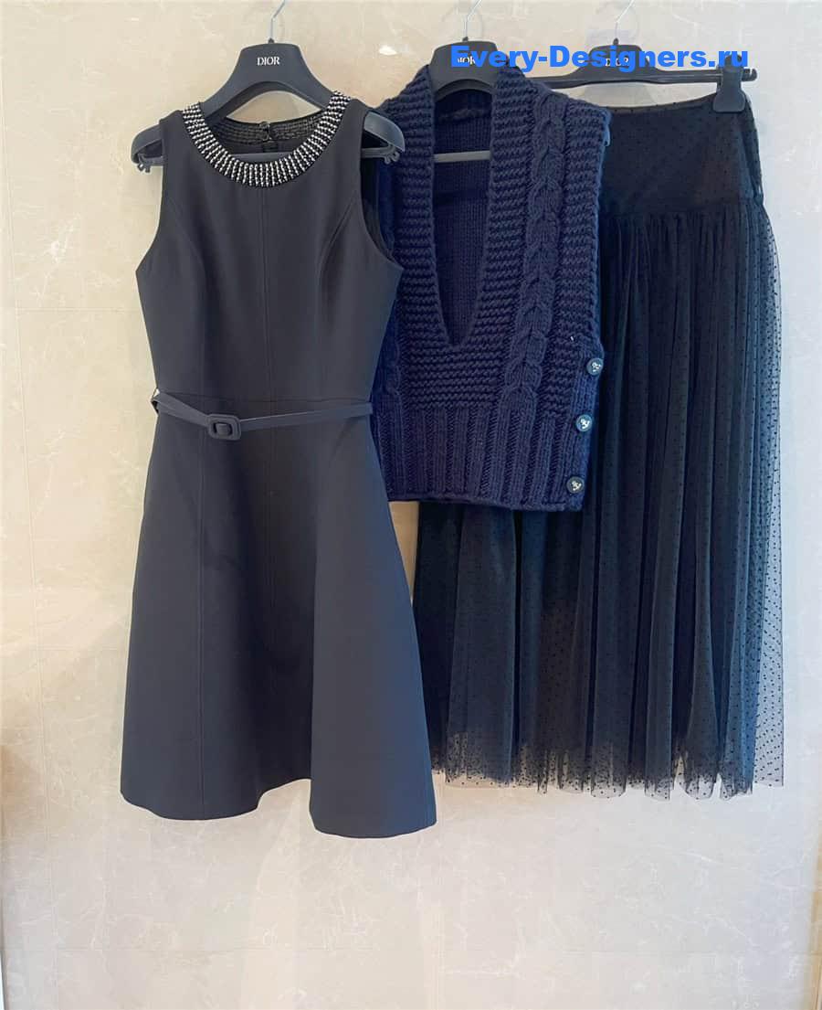 D10r silk wool hand-beaded dress