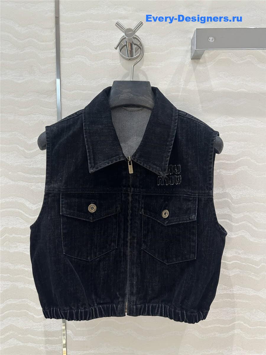 M1um1u denim short vest