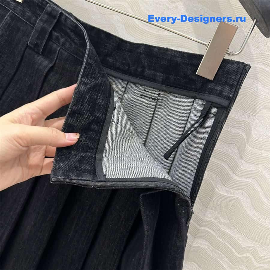 M1um1u denim pleated skirt