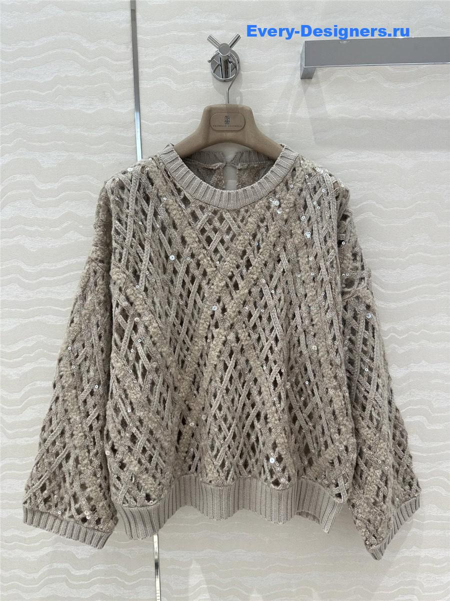 BC Hollow Crochet Sweater Beige