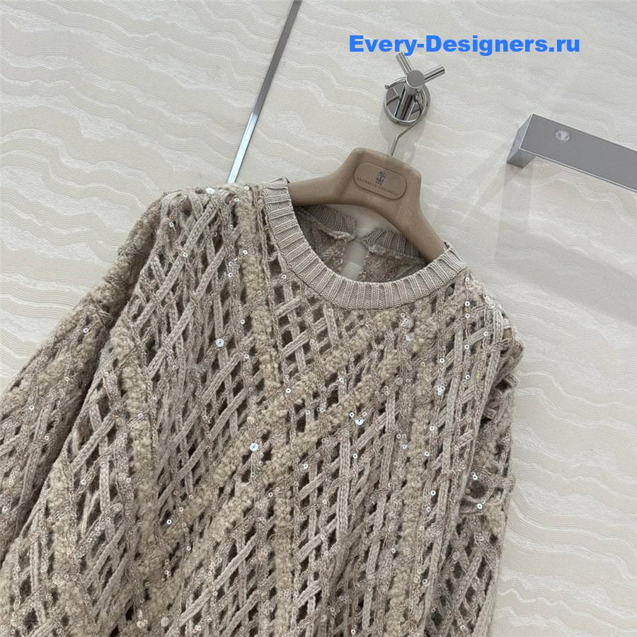BC Hollow Crochet Sweater Beige