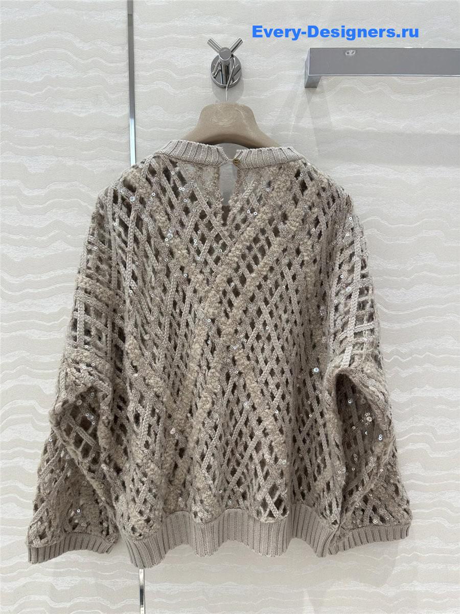 BC Hollow Crochet Sweater Beige