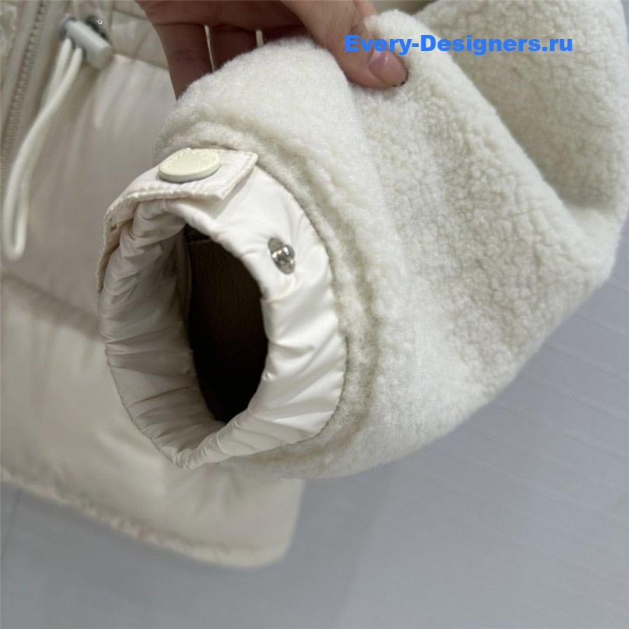 moncler sheepskin patchwork down jacket