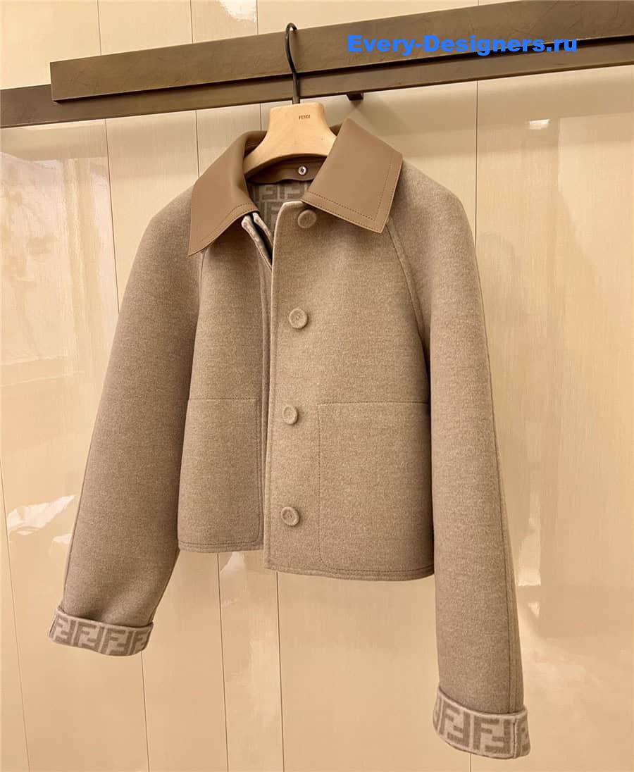 F**di shearling collar coat