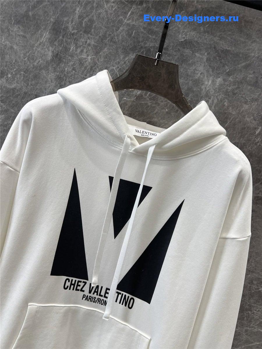 Va1e*ntin0 chez oversized hoodie white